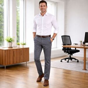 Bonobos Pants Friday Slim Trousers Dress Slacks Men's 34x32 Cotton Stretch Gray